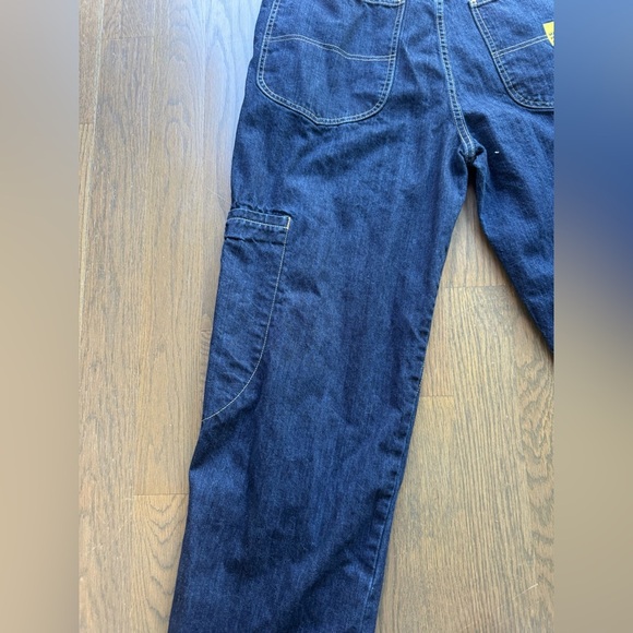 Marithé + François Girbaud Dark Wash Jeans Wide Leg Yellow Paisley Cuff Vintage - Picture 13 of 14